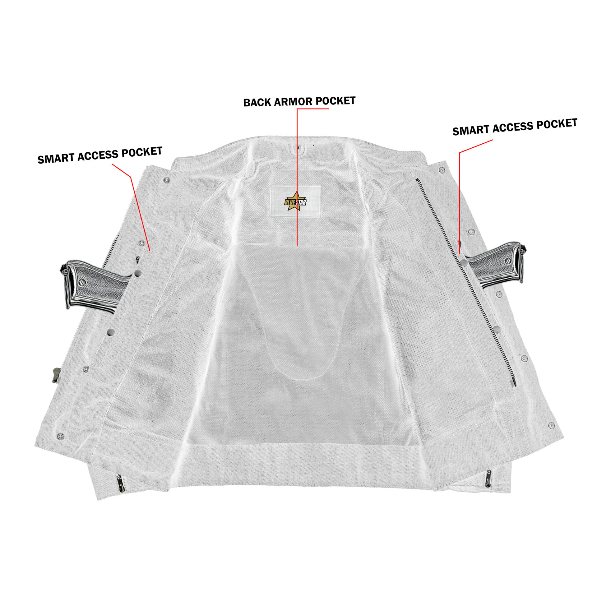 BSM1105 Men's Rough Rub-Off Raw Finish Denim Jacket - Image 4