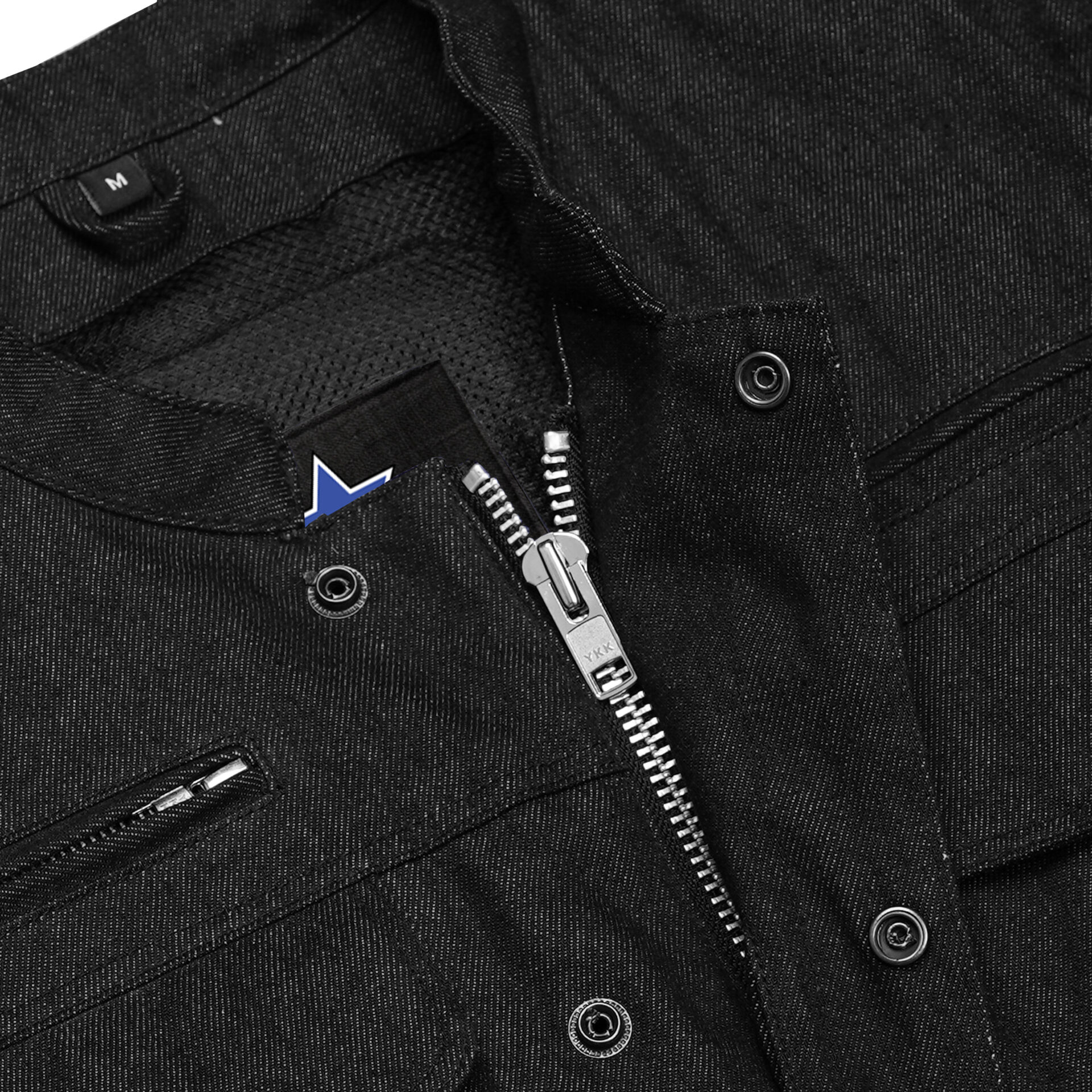 BSM1105 Men's Rough Rub-Off Raw Finish Denim Jacket - Image 6