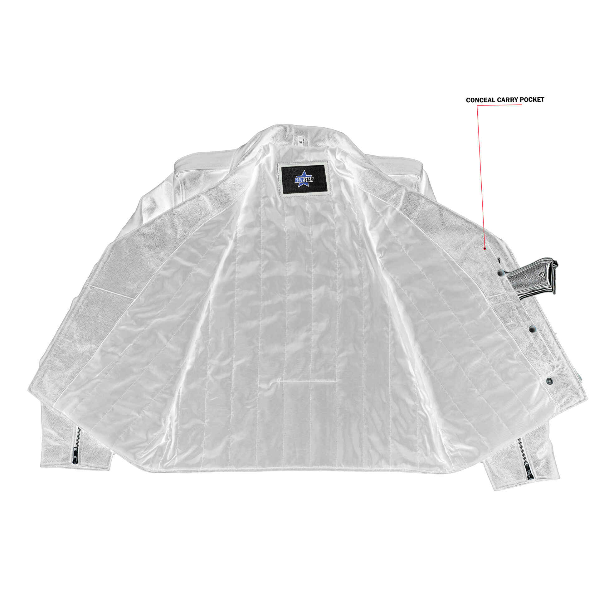 BSM1143 Economy Motorcycle Classic Biker Leather Jacket - Plain Sides - Image 4