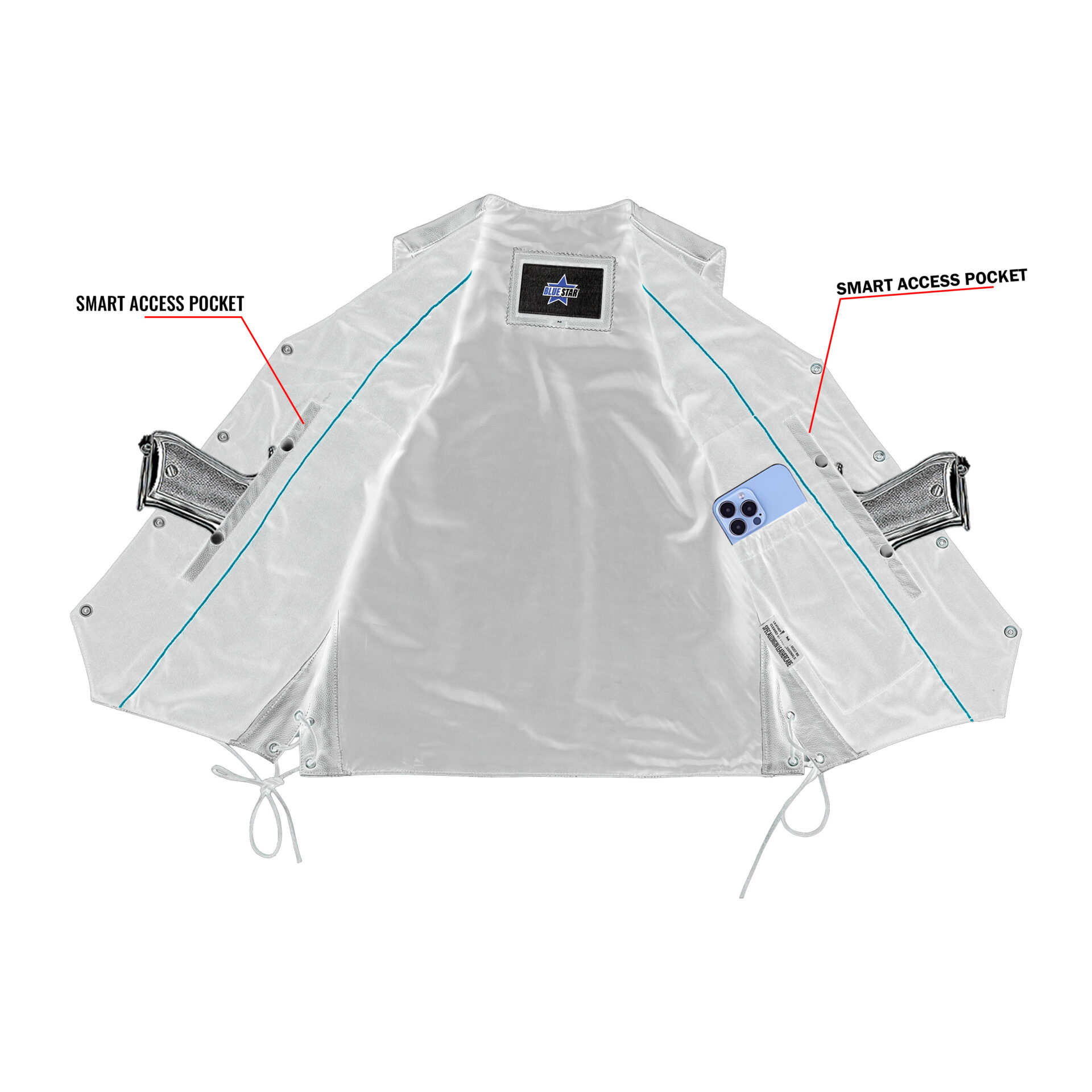 BSM1513 Traditional Single Back Panel Concealed Carry Vest - Image 4