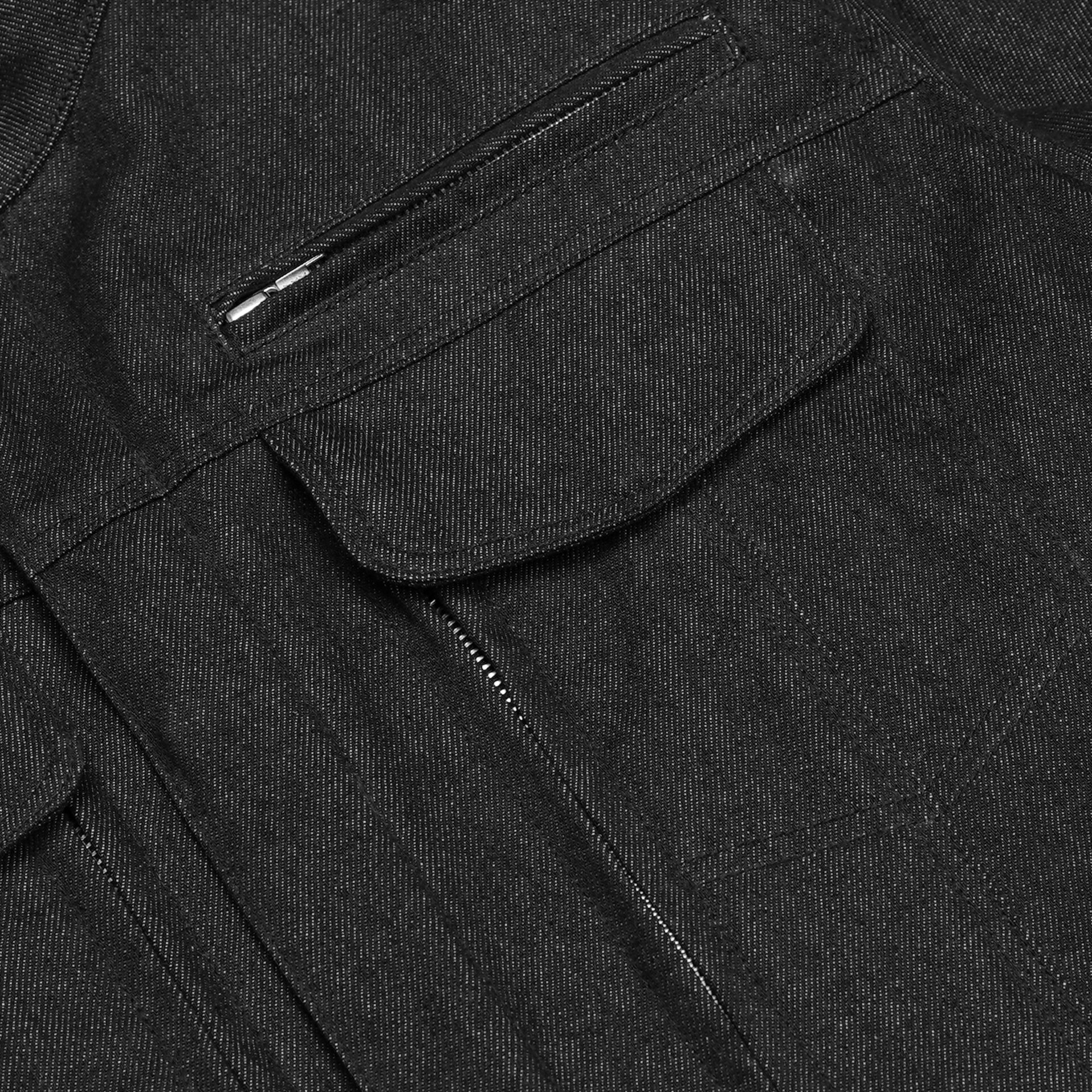 BSM1105 Men's Rough Rub-Off Raw Finish Denim Jacket - Image 8