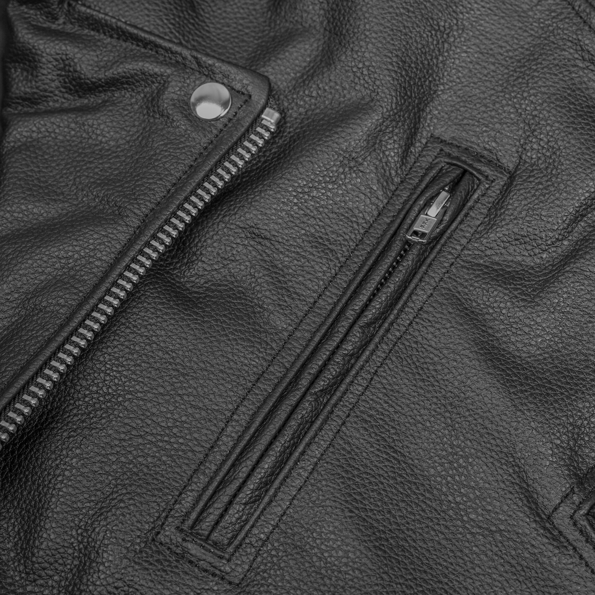 BSM1141 Economy Motorcycle Classic Biker Leather Jacket - Side Laces - Image 8