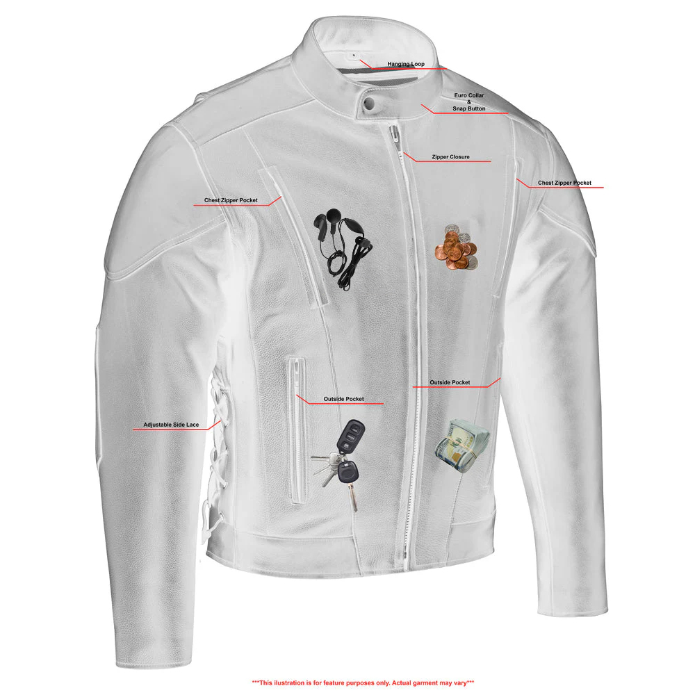 BSM1113 Men's Vented M/C Jacket Side Laces - Image 5