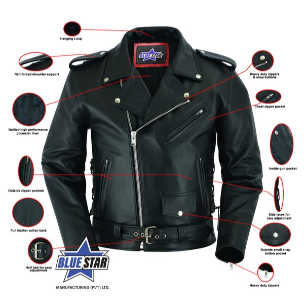 American Motorcycle Leather Jacket Same Style For Men And Women