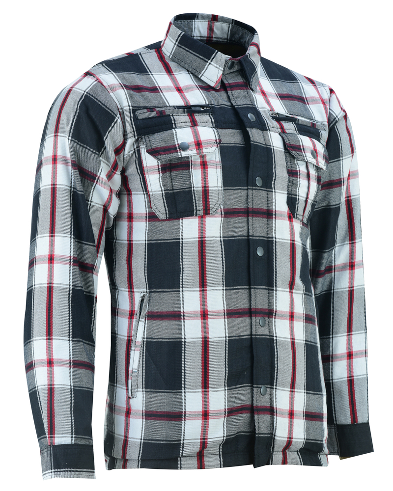 BSM1152 Armored Flannel Shirt - Black, White & Red - Blue Star ...