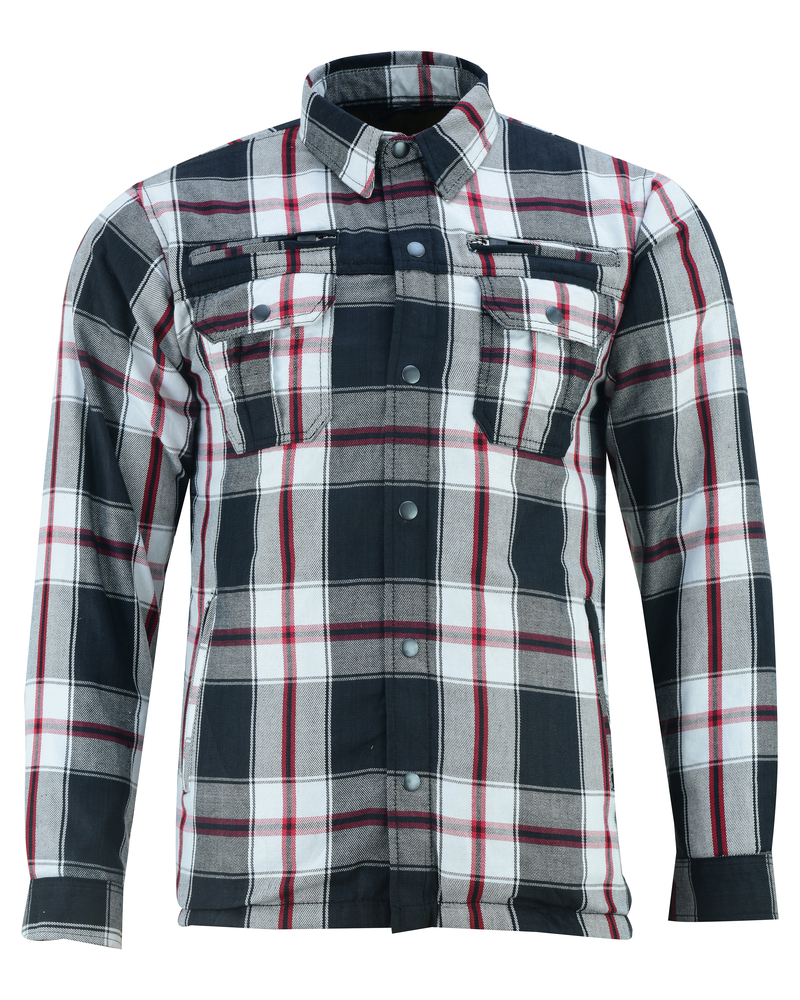BSM1152 Armored Flannel Shirt - Black, White & Red - Blue Star ...