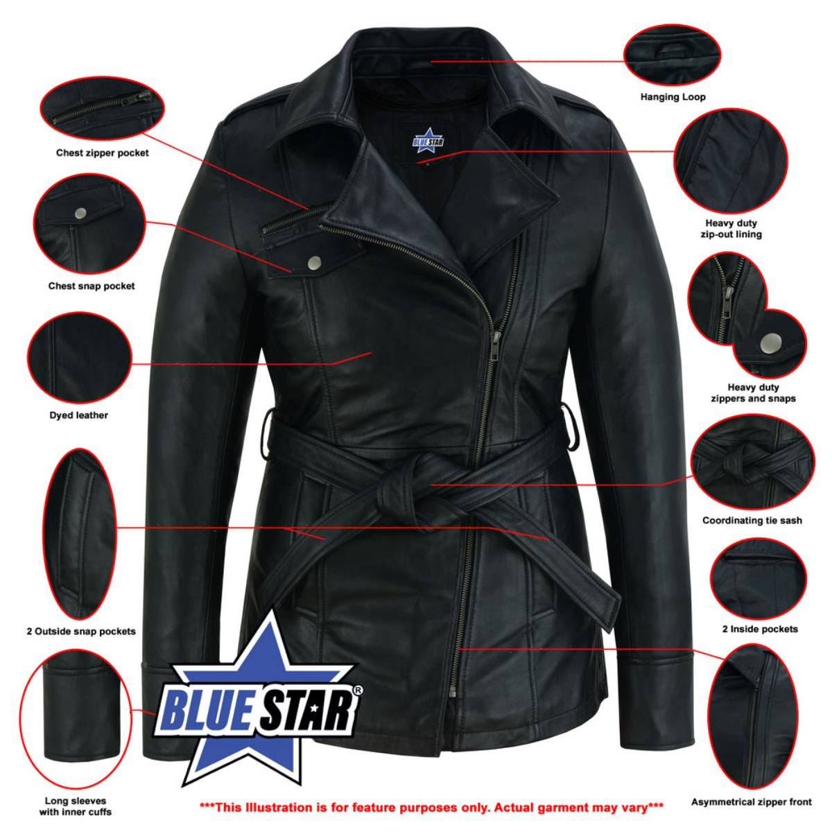 BSM1161 Elan Women’s Leather Jacket Black - Image 2