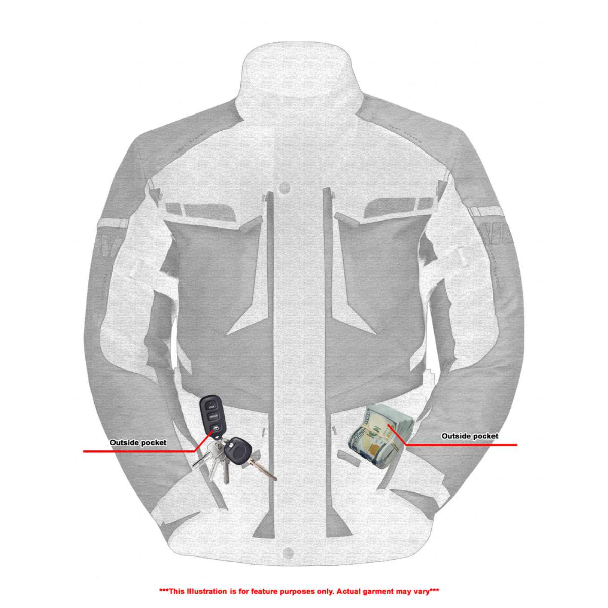 BSM1166 Advance Touring Textile Motorcycle Jacket for Men – Hi-Vis - Image 9