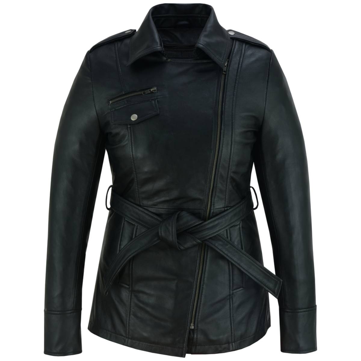 BSM1161 Elan Women’s Leather Jacket Black - Image 5