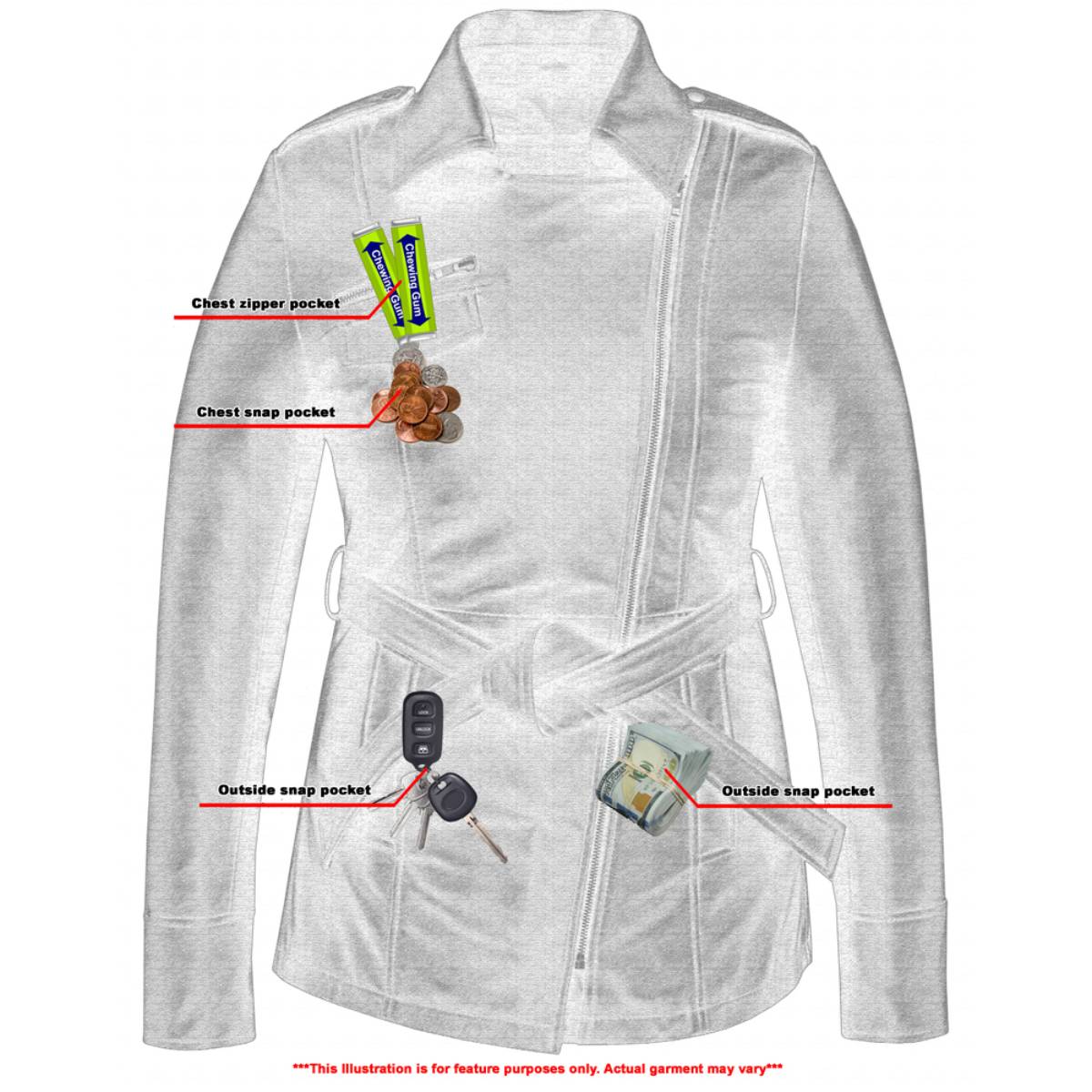 BSM1161 Elan Women’s Leather Jacket Black - Image 4