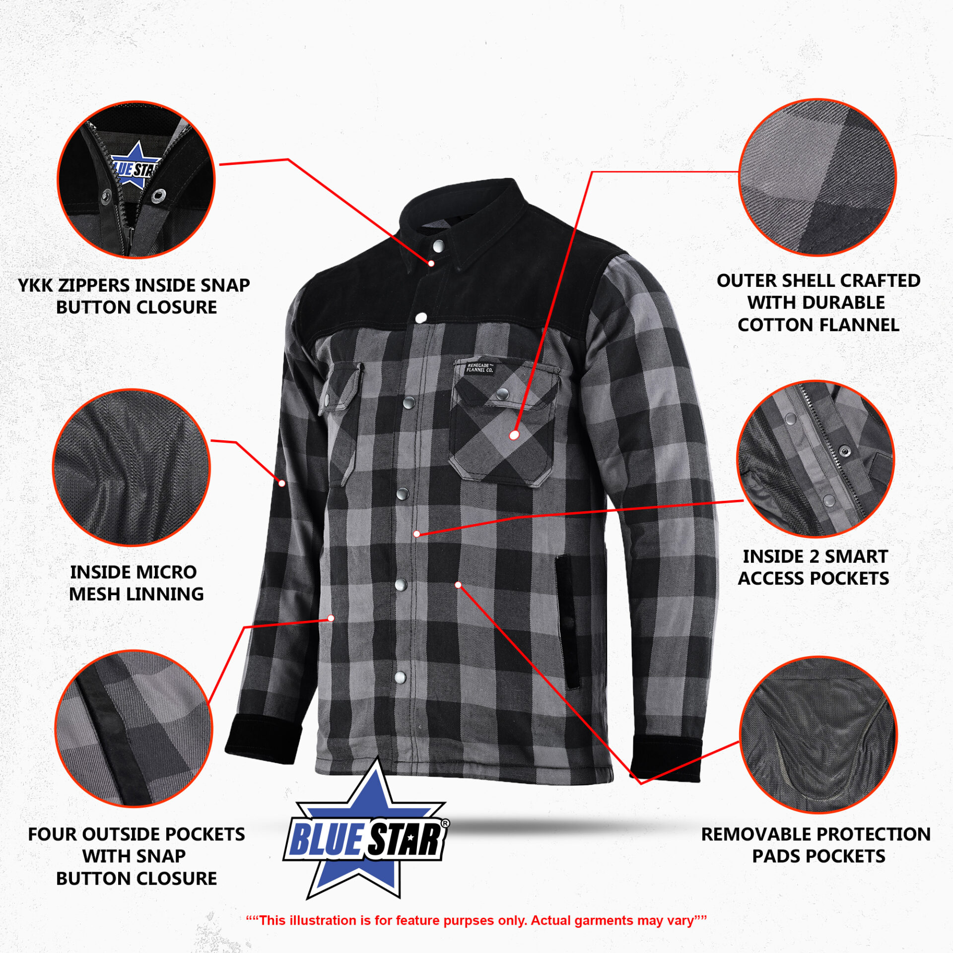 BSM4622 Grindstone Grey Men’s Flannel Shirt - Image 2