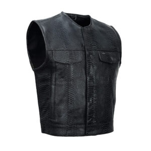 BSM4619 Leather Fang Men's Leather Vest