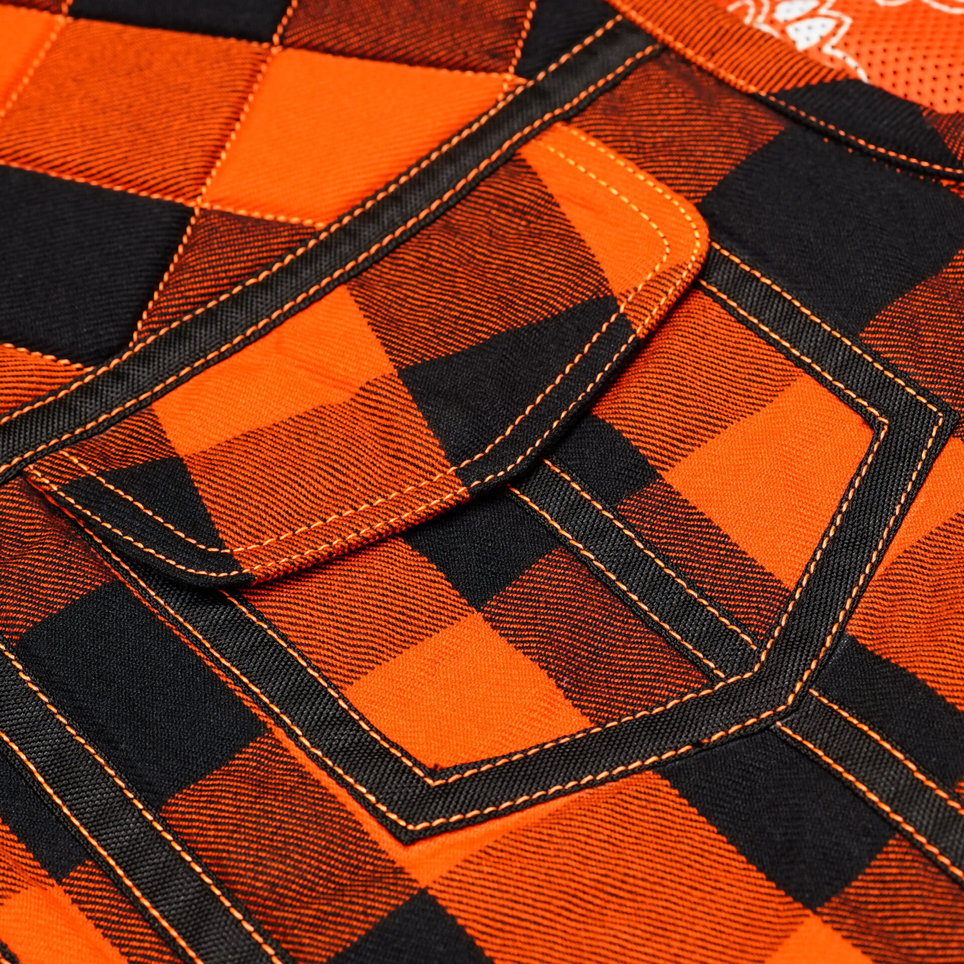 BSM4620 Rogue Inferno Black and Orange Flannel Textile Vest - Image 7