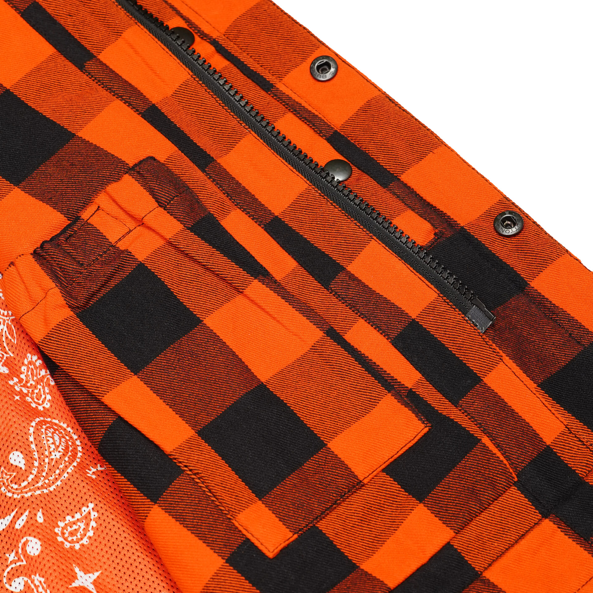 BSM4620 Rogue Inferno Black and Orange Flannel Textile Vest - Image 4