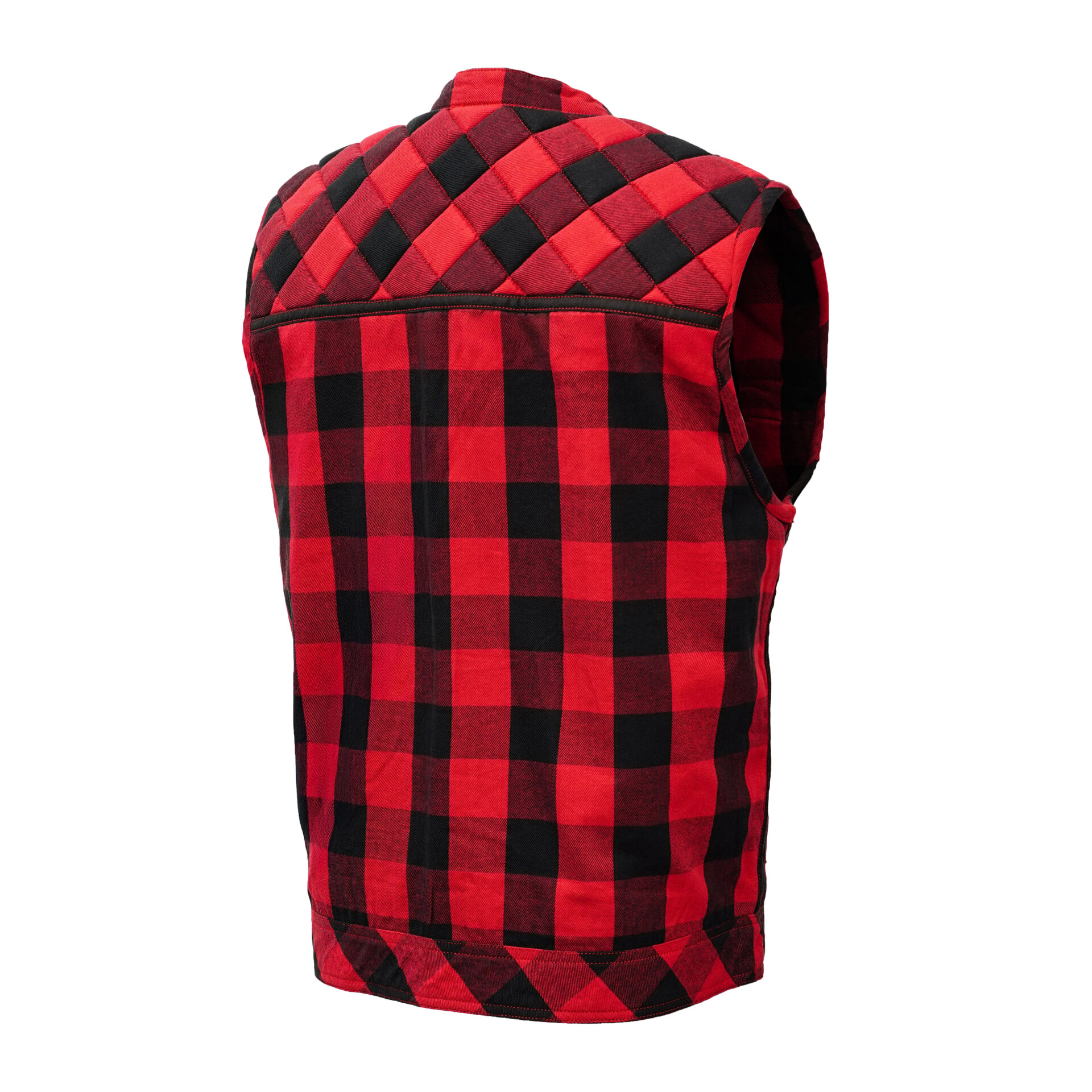 BSM4618 Scarlet Fury Black and Red Flannel Textile Vest - Image 9