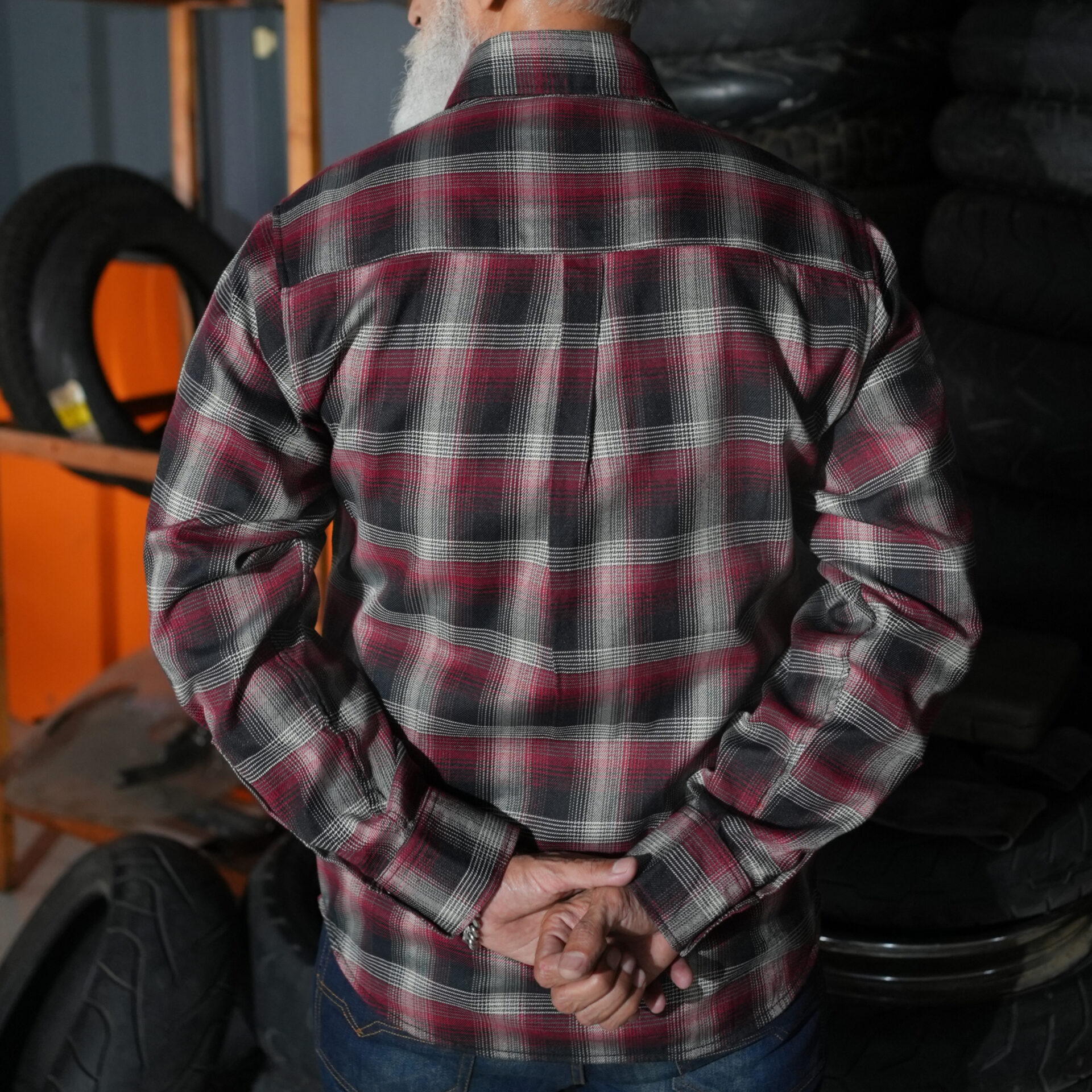 BSM4634 Riveter Men’s Maroon, Black, and White Flannel - Image 2