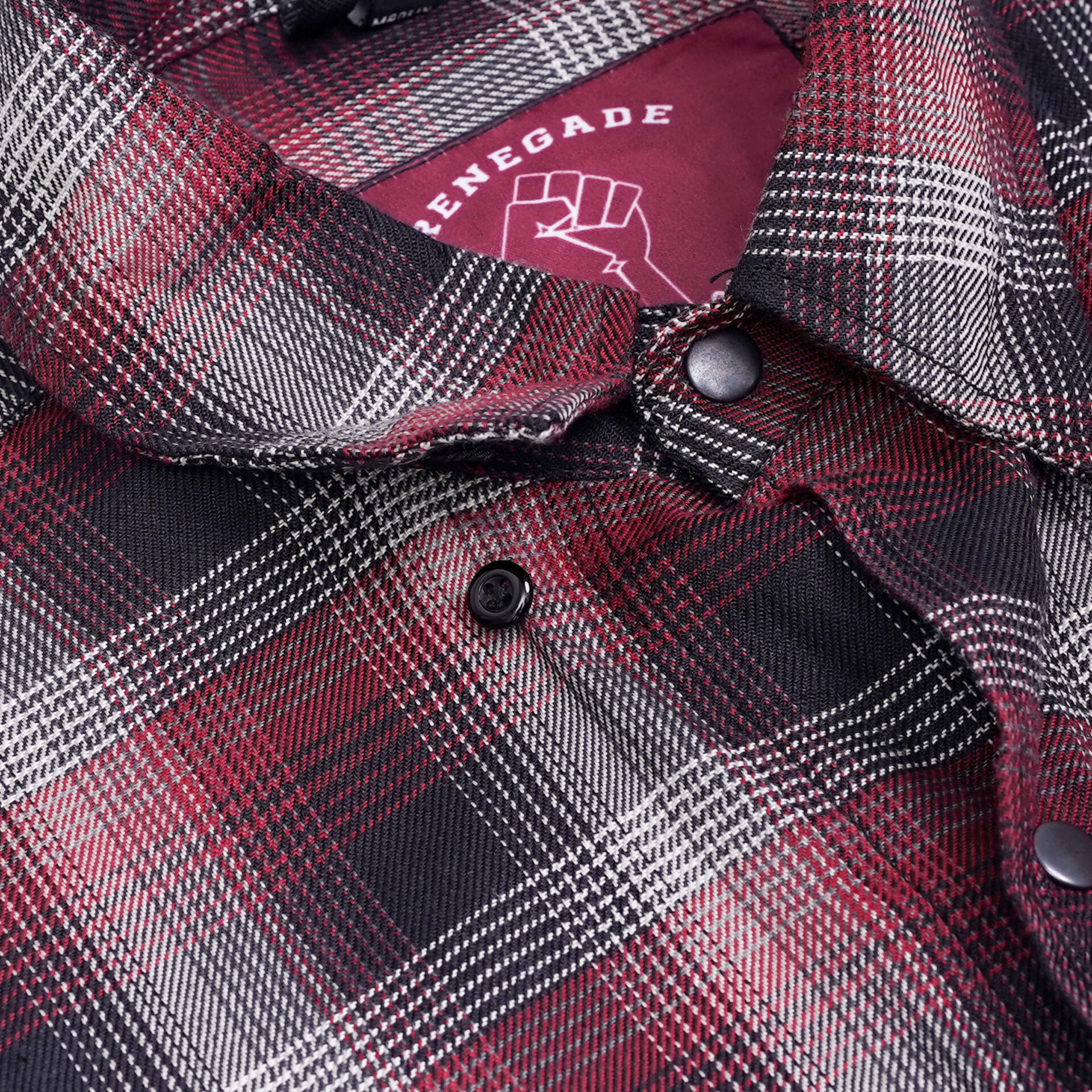 BSM4634 Riveter Men’s Maroon, Black, and White Flannel - Image 4