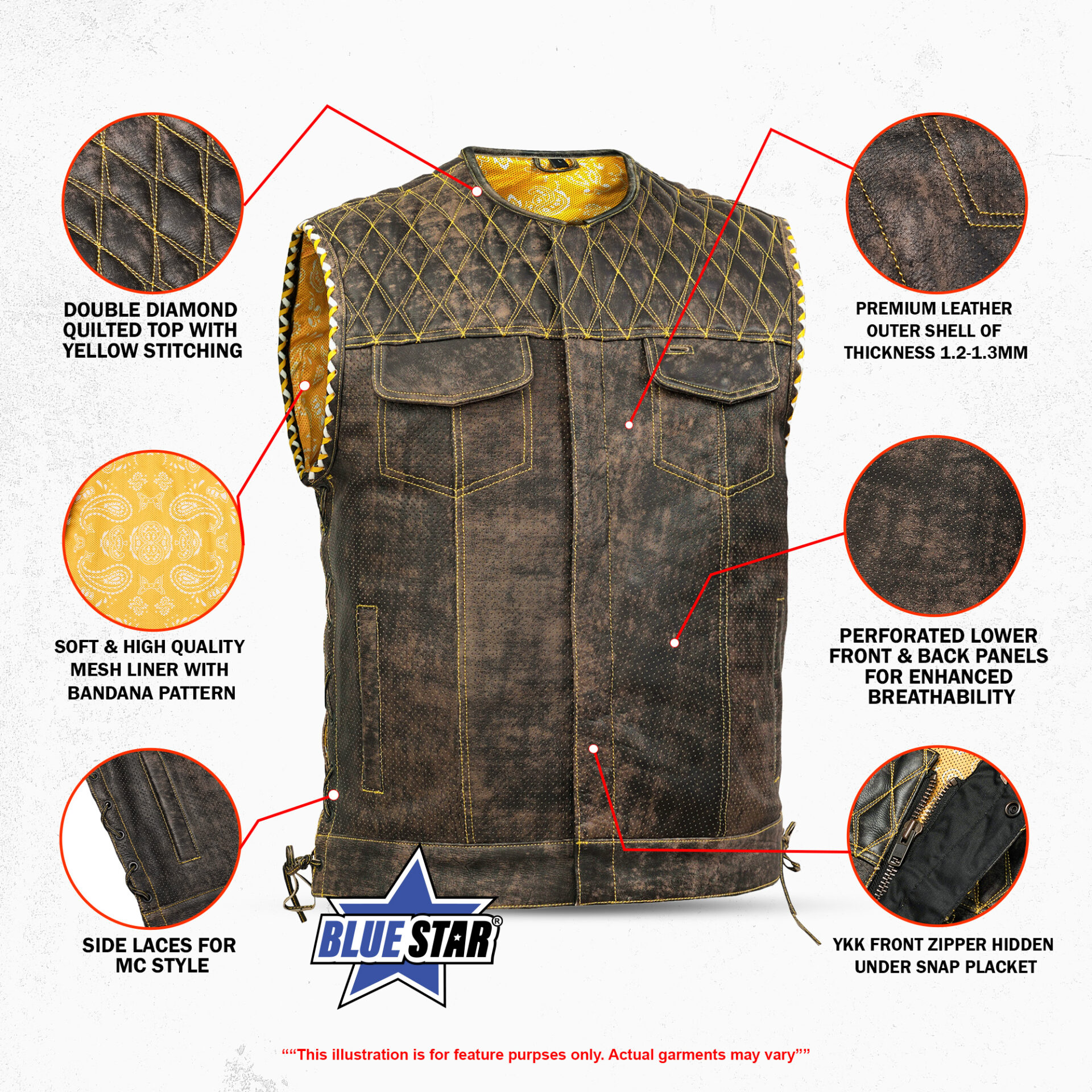 BSM4643 Ironhide Men’s Leather Vest - Image 2
