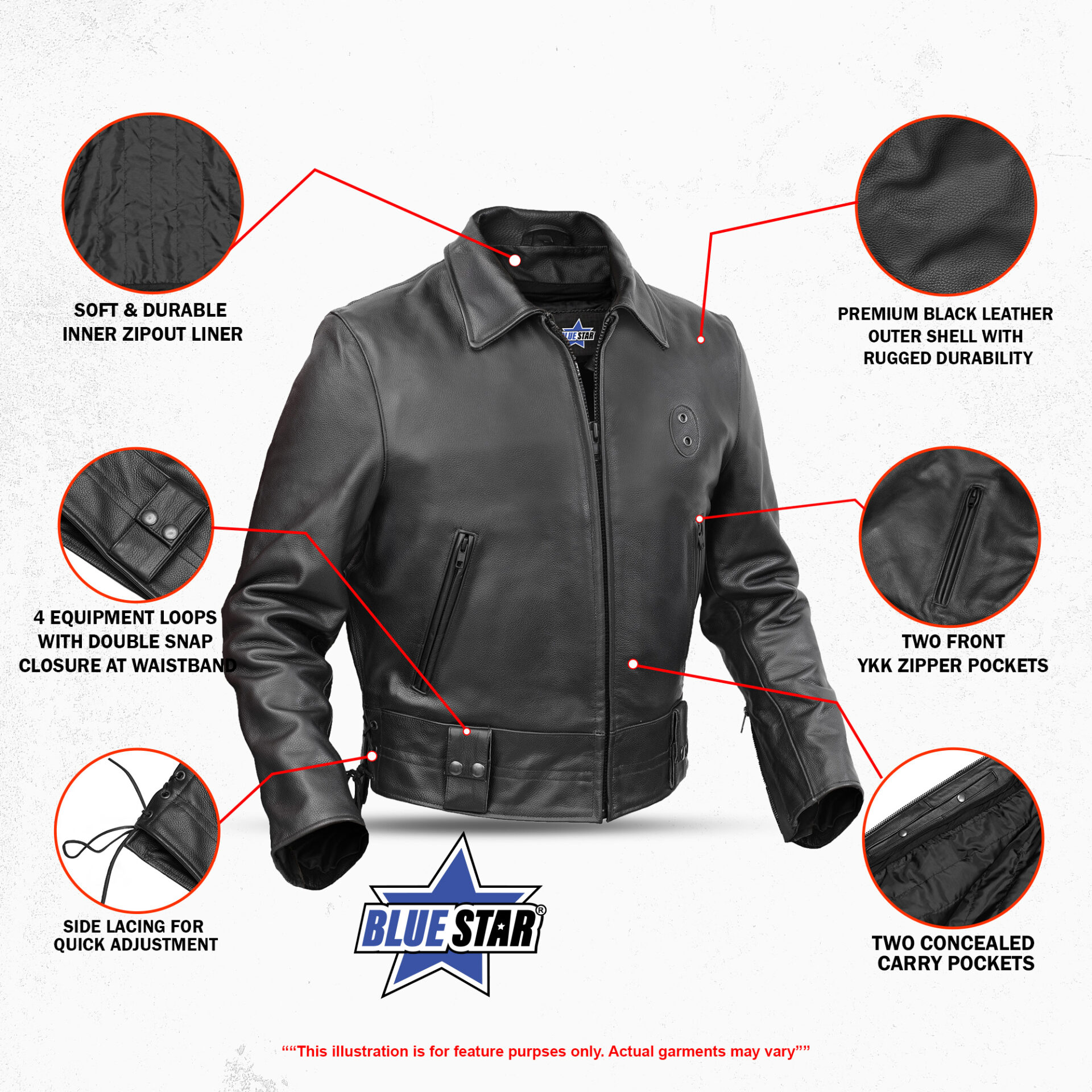 BSM4648 Iron Warrior Men’s Leather Motorcycle Jacket - Image 2