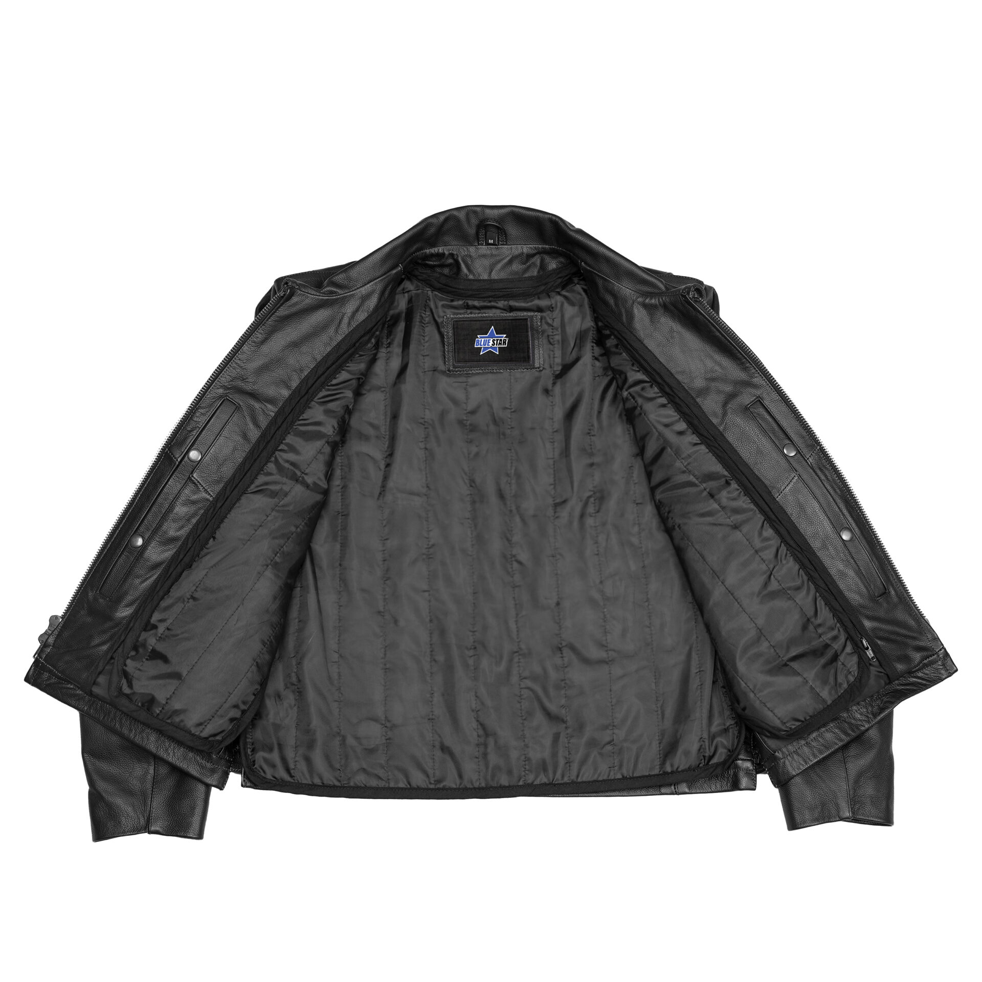 BSM4649 Black Raider Men’s Leather Motorcycle Jacket - Image 5