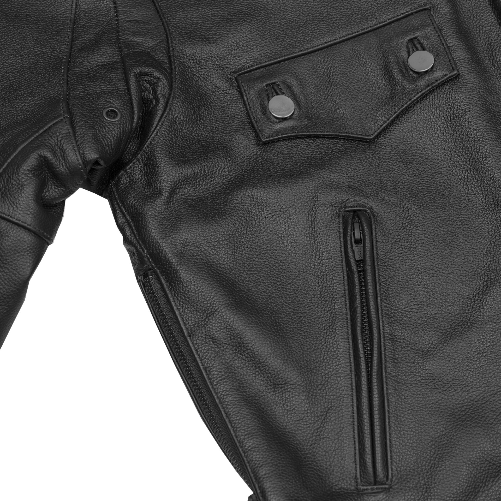 BSM4649 Black Raider Men’s Leather Motorcycle Jacket - Image 9