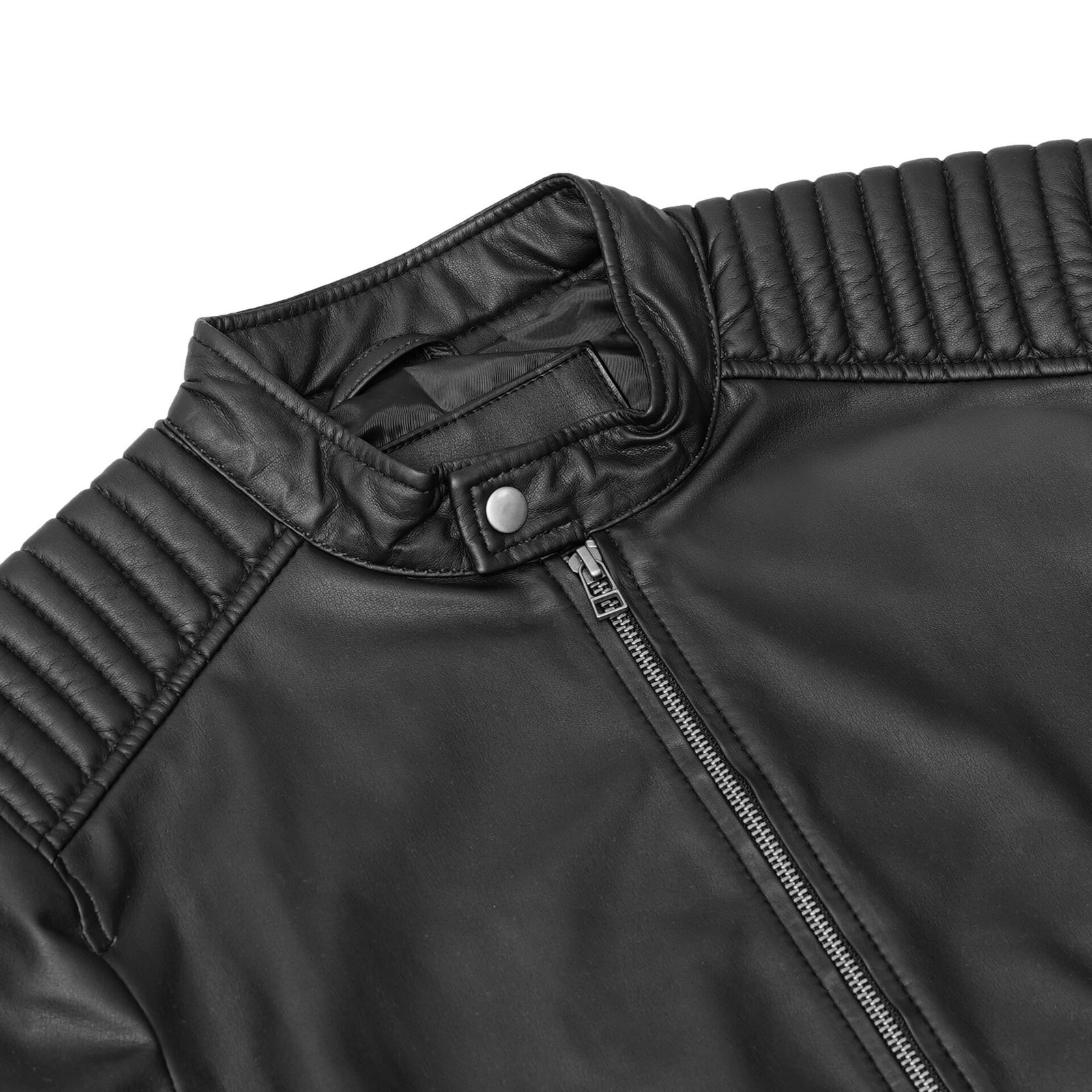 BSM4658 Rivet Soul Men’s Faux Leather Motorcycle Jacket - Image 7